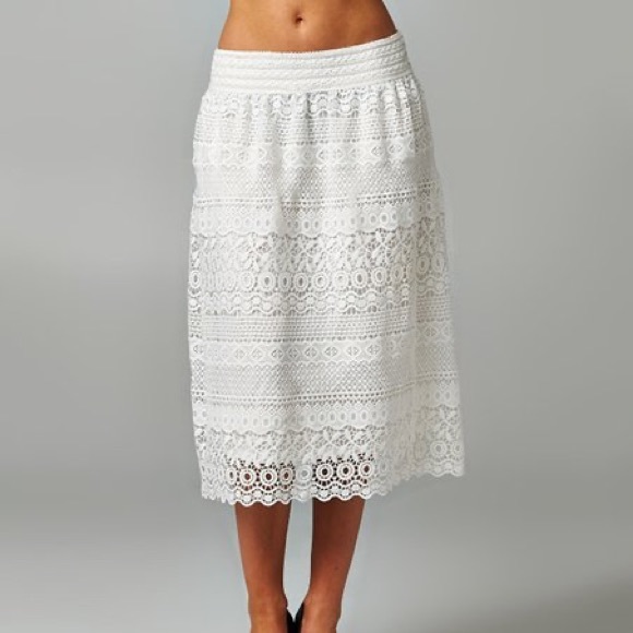 Ivory Crochet Midi Skirt XL - Picture 4 of 7